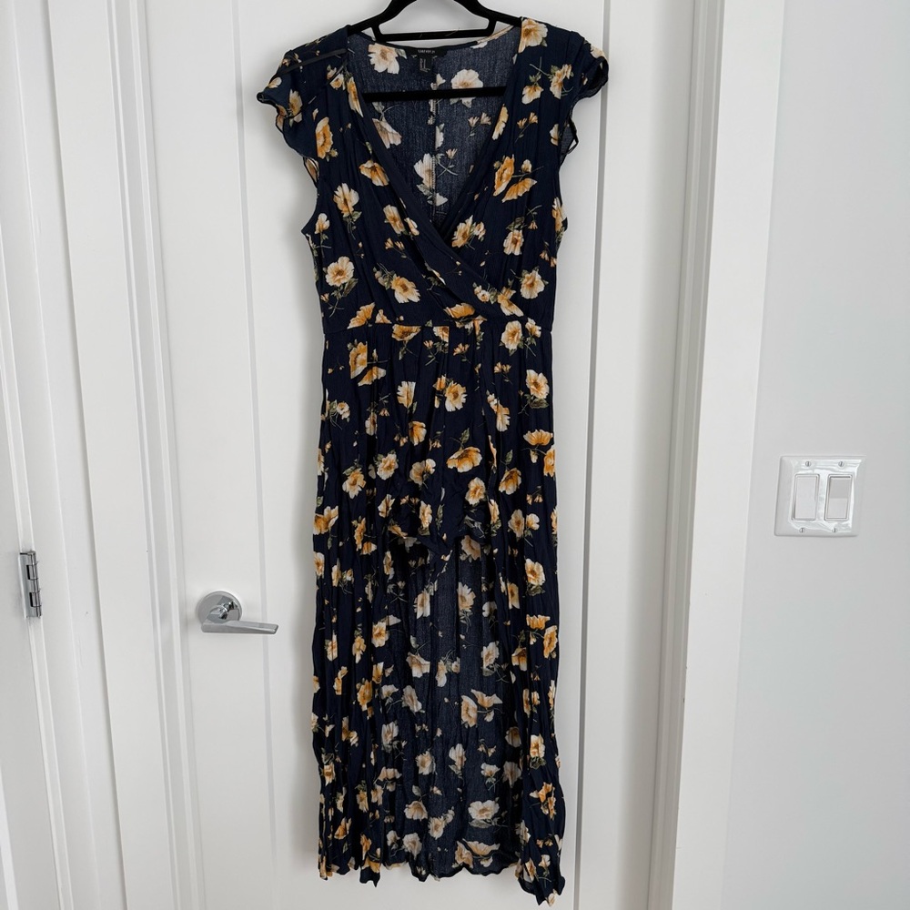 Last Chance-Forever 21 Navy Floral Maxi Romper